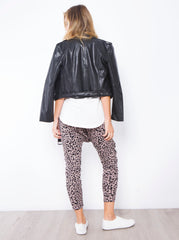 Leopard Lounge Slouchies- Blush