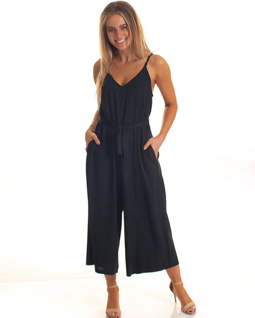 Tie Jumpsuit -Black