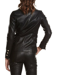 Palermo Blazer    - Black Pu leatherette