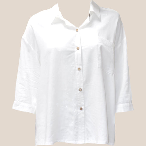 Cara Linen Shirt- White