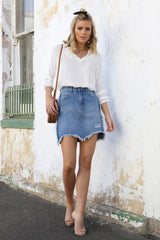 California Denim Skirt / Indigo