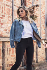 Avery Biker Jacket | Denim