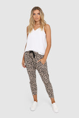 Olympia Slouch Pants- Nude Leopard