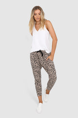 Olympia Slouch Pants- Nude Leopard