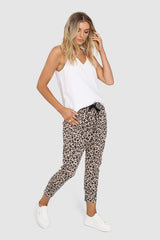 Olympia Slouch Pants- Nude Leopard