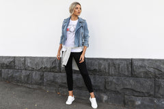 Avery Biker Jacket | Denim