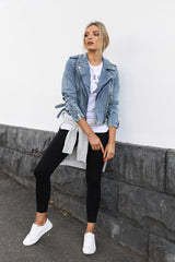 Avery Biker Jacket | Denim