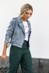 Avery Biker Jacket | Denim