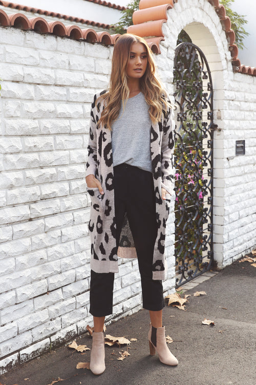 ANIMAL INSTINCT CARDIGAN-Beige