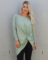 "Chloe" Weekend Jumper   "Mint Boat Neck Style"