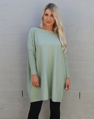 "Chloe" Weekend Jumper   "Mint Boat Neck Style"