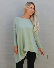 "Chloe" Weekend Jumper   "Mint Boat Neck Style"