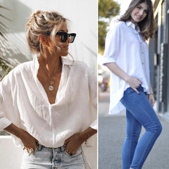 Cara Linen Shirt- White