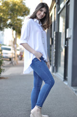 Cara Linen Shirt- White