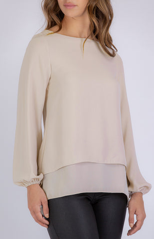 SLOUCH TOP - Peach Leopard