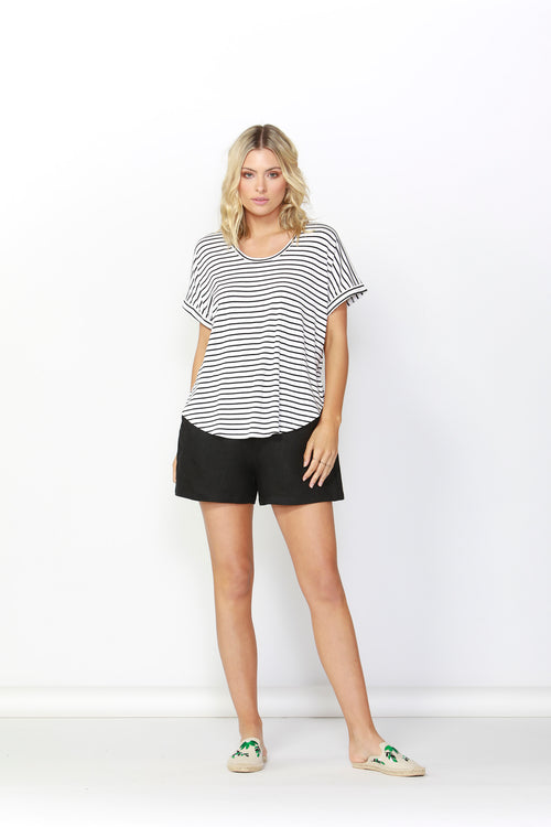 Adelaide Tee- Black/White