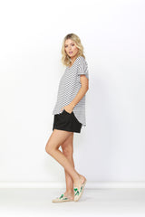 Adelaide Tee- Black/White