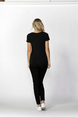 BRITNEY SCOOP TEE - BLACK