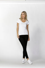 BRITNEY SCOOP TEE - WHITE