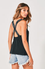 CROSS COURT SINGLET - BLACK