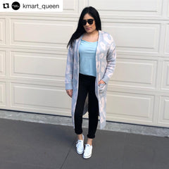 ANIMAL INSTINCT CARDIGAN- Grey & Pink