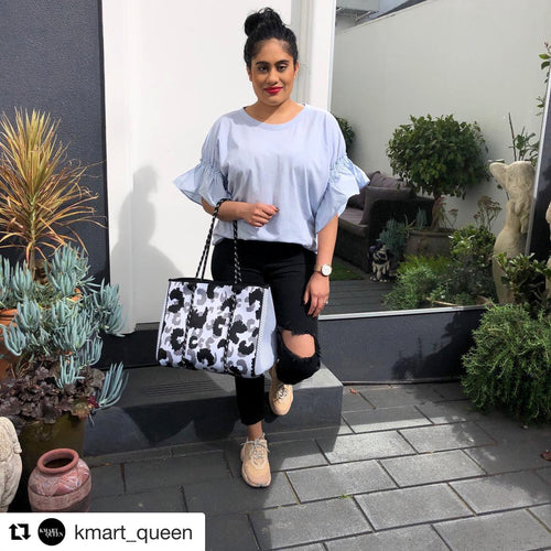 NEOPRENE TOTE BAG-WHITE