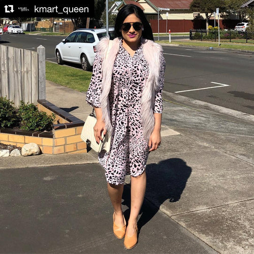 Coco Leopard Shirt Dress -Blush