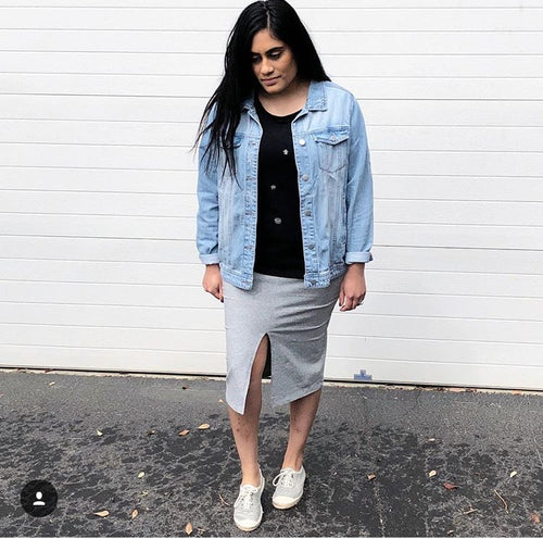 KRISTEN SKIRT - SILVER MARLE