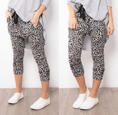 Leopard Lounge Slouchies- Grey