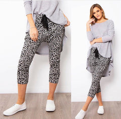 Leopard Lounge Slouchies- Grey