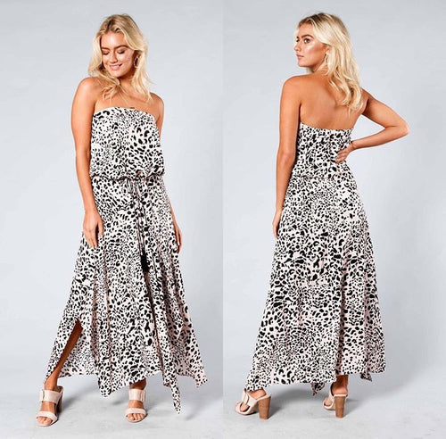 Talia Leopard Dress -Blush