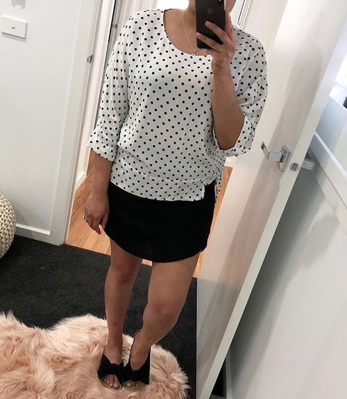 Cora Polka Top- White