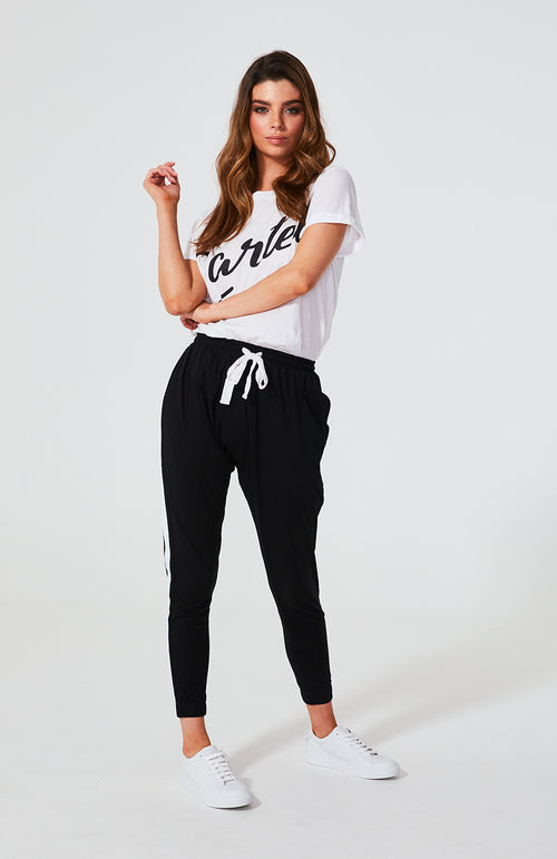 KENJI COMEBACK PANTS - BLACK/STRIPE