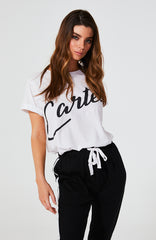 CARTEL SCRIPT LOGO TEE - WHITE / BLACK