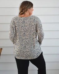 SLOUCH TOP - Peach Leopard