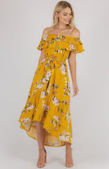 Lucia Dress - Floral Mustard