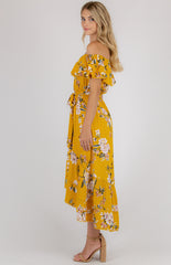 Lucia Dress - Floral Mustard