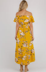 Lucia Dress - Floral Mustard