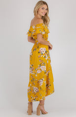 Lucia Dress - Floral Mustard