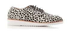 MILA LACE UP PONY WHITE LEOPARD