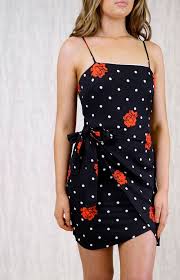 Rose Dress-BLACK/RED
