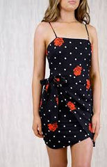 Rose Dress-BLACK/RED