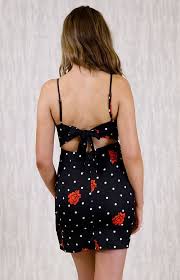 Rose Dress-BLACK/RED