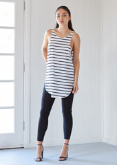 Fool Proof Tank- Black & White Stripe