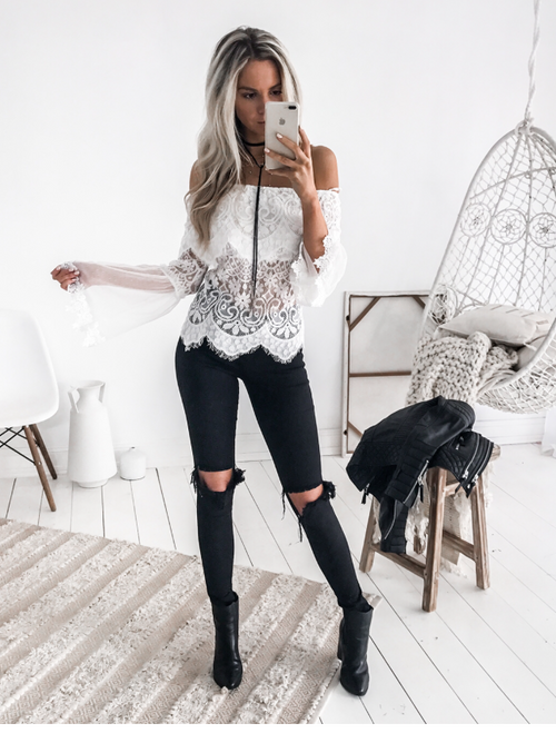 Twosister's The Label  GYPSY TOP - WHITE