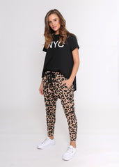 Lounge Joggers - Tan Leopard