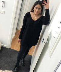 Faith" Weekend Jumper   "Black V Neck Style"