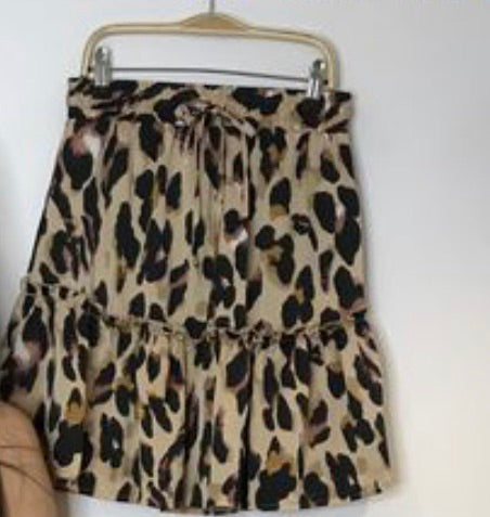 Lucia Leopard Skirt - Tan