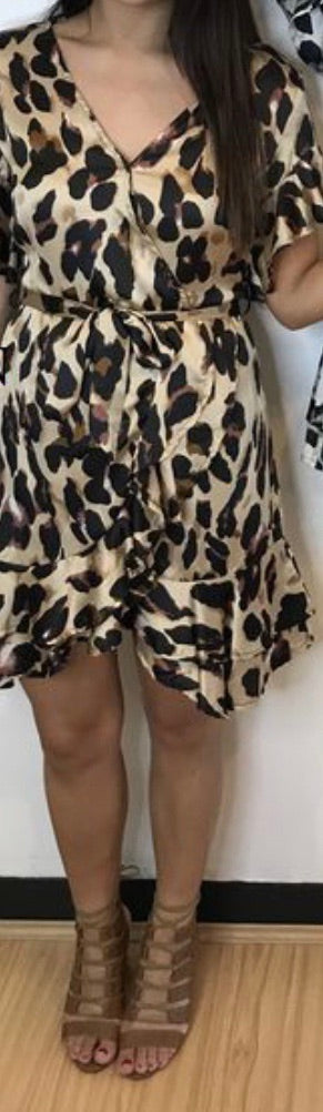 Grace Leopard Dress - Tan
