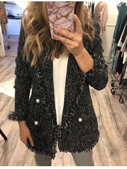 Perla Blazer/Black Tweed